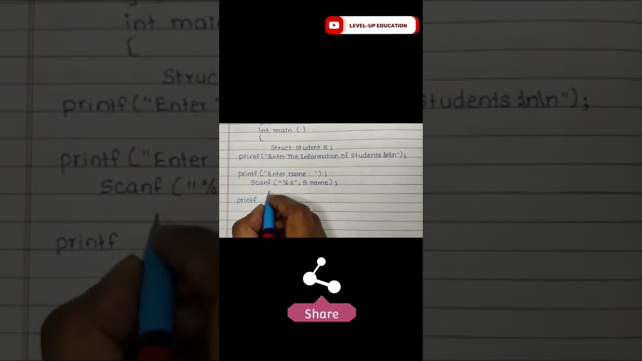 Write a program to store Display Name,Roll No. & Fee of the student using structure | #engineering