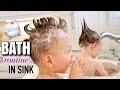 Triplet Babies New Bath Time Routine, IN THE SINK | Bathing 4 Kids in 15 Minutes