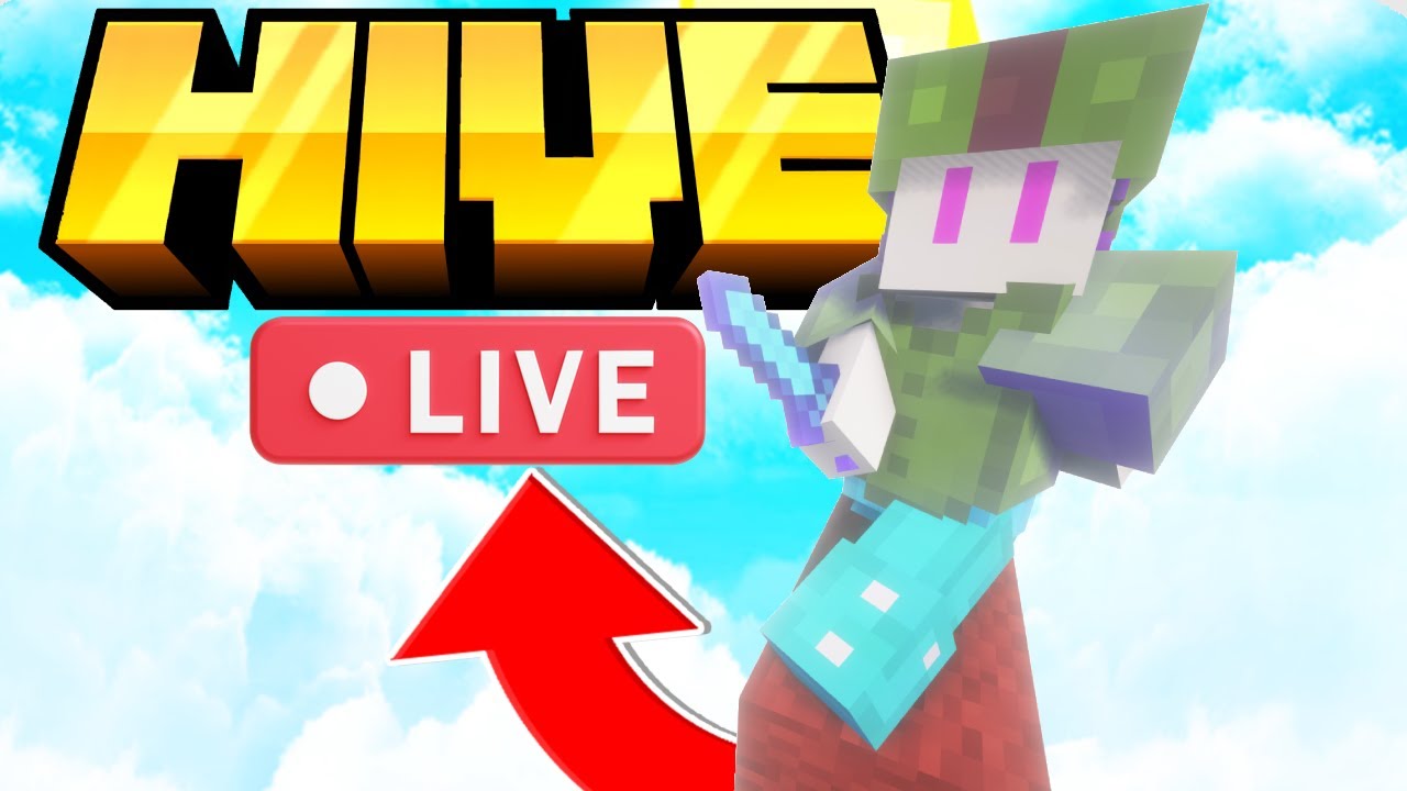 HIVE LIVE but got a NEW Skin !! | Anyone can JOIN :D | Minecraft ...