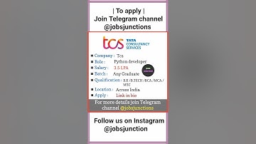 TCS Hiring Freshers | 3.5 LPA | Python Developer #shorts #youtubeshorts #jobs #job #tcs #tcsnqt2023