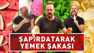 ŞAPIRDATARAK YEMEK ŞAKASI ! ( KARPUZ DONDURMA MARUL PASTA  )