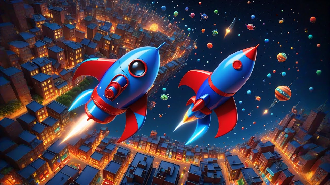 Five Toy Rockets Zoom to Mars + More Nursery Rhymes & Kids Songs