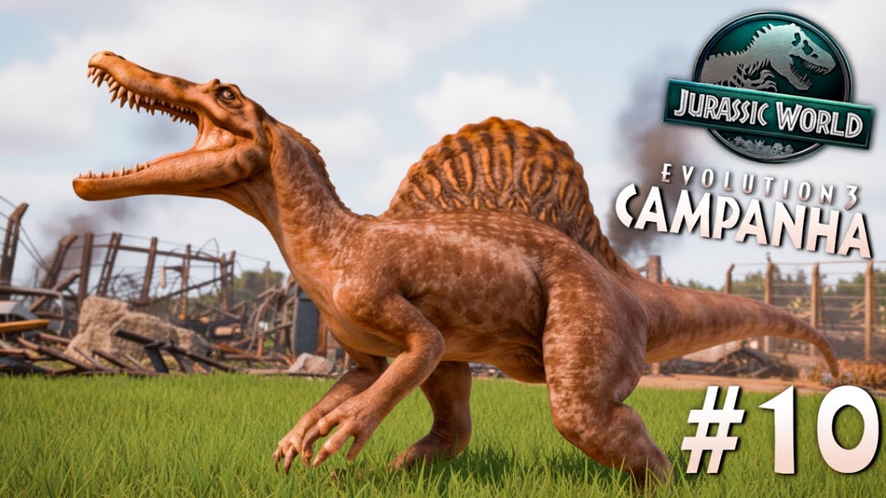 CAOS NO PARQUE! Pais Spinosaurus APARECEM de Surpresa! #10 Jurassic World Evolution 3