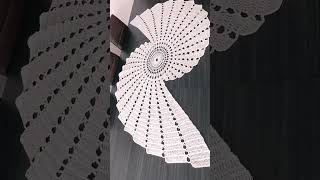 لمحبات مفارش الكروشيه الكبيرة للسفرة  / كروشيه مفرش المروحة / / doily crochet tutorial