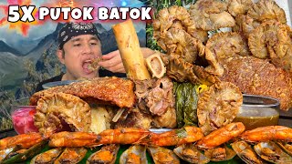 5X PUTOK BATOK MUKBANG Pork Lechon Kawali, Beef Bulalo, Chicharon bulaklak, Shrimp, Mussel, MUKBANG