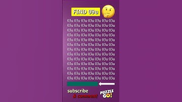 Find 09u where? | Brain Teaser IQ Test #shorts #different #puzzles #opticalillusion #quiz