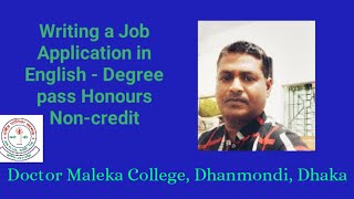 Writing a Job Application with CV English Compulsory Degree Honours Non-credit Dr Maleka College