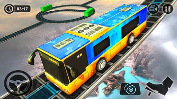 Impossible Sky Bus Driving Simulator Tracks Android Gameplay  - Car Games