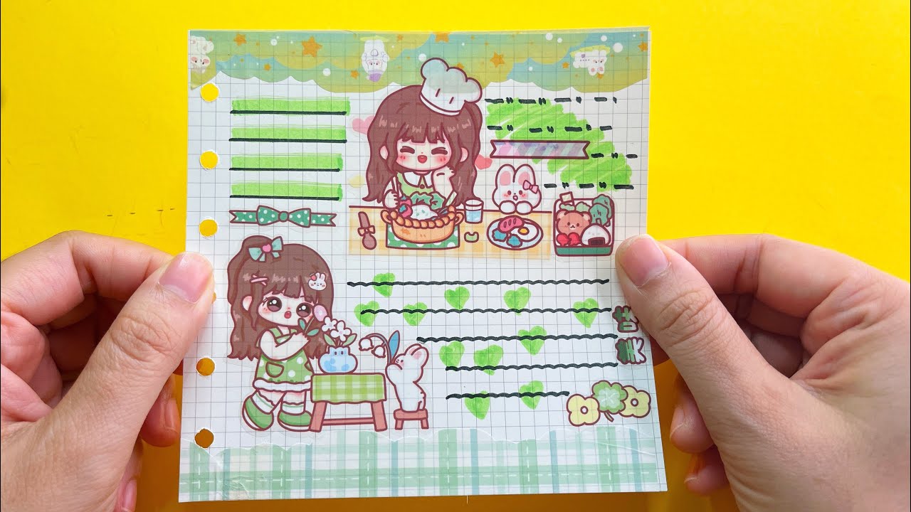 🌿 Relaxing ASMR 🌿 Green Journaling Sticker | Fun Daily Activity - YouTube