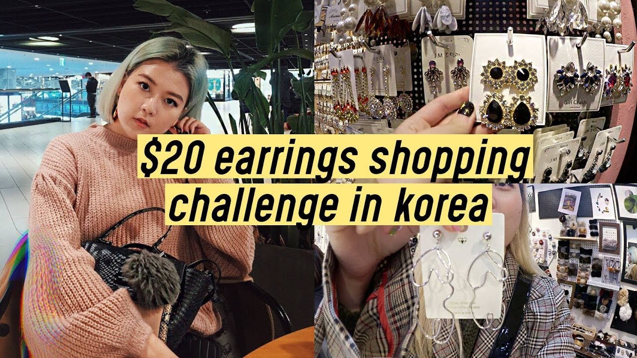 $20 Trendy Earrings Shopping Challenge at Goto Mall Korea | Q2HAN