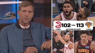 Knicks in 6! - Dirk Nowitzki reacts to Jalen Brunson &amp; KAT lift New York Game 1  win over the Hawks