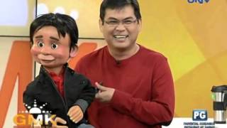 Wanlu and puppet Nicolo on Good Morning Kuya