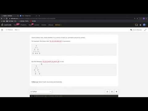 Leetcode 101 Symmetric Tree - YouTube