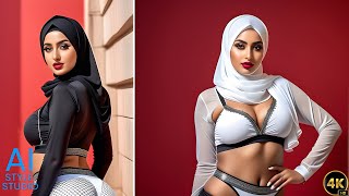 AI Model Girl Video in Short Dress ｜ Sensual Arabian girl ｜ Fashionable Elegance