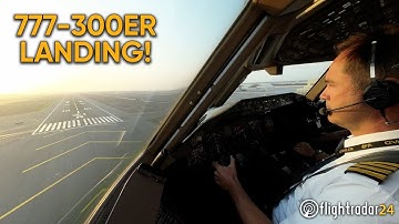 Etihad 777-300ER sunset landing at Abu Dhabi!