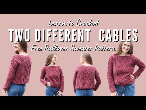 Easy Crocheted Cable Instructions for FREE Cabled Crochet Sweater Pattern