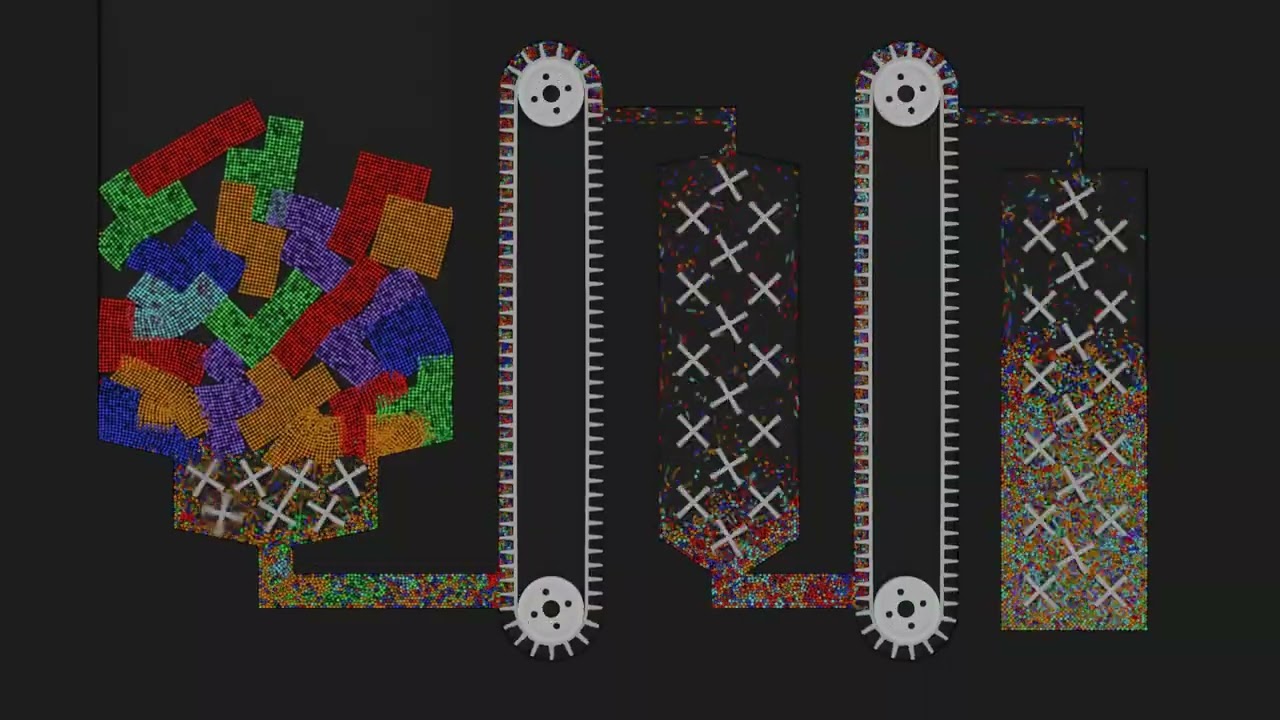 Блоки Тетриса против Шреддера | Увлекательное разрушение в физике (симуляция в Blender) | ASMR