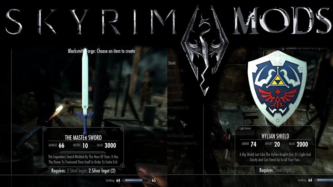 Skyrim Mods - LoZ Mods (Master Sword, Hylian Shield, Majora's Mask ...