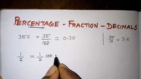 Percentage - Fractions - Decimals Introduction In Tamil / Kalvikan