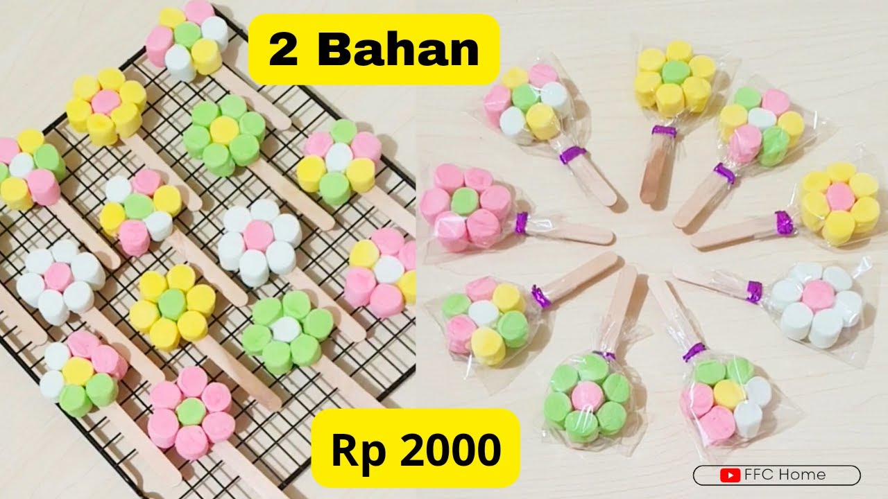 CUMA 2 BAHAN DIJUAL 2000an LUDES DALAM SEKEJAP❗️IDE JUALAN TERBARU FAVORIT ANAK²❗️MARSHMALLOW FLOWER