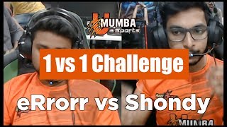 DOTA 2 INDIA | 1v1 Challenge | ErRorr VS Shondy | U Mumba eSports