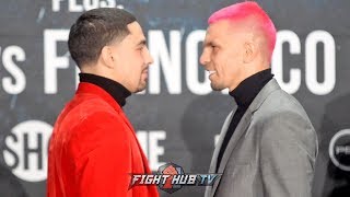 IVAN REDKACH GIVES DANNY GARCIA CRAZY JOKER SMILE DURING FACE TO FACE AT PRESS CONFERENCE