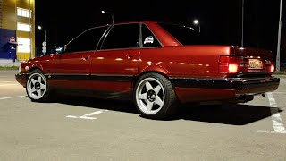 Audi 100 turbo. 1990. 2.2 AAN 20v 400+ hp. Brutal Launch.