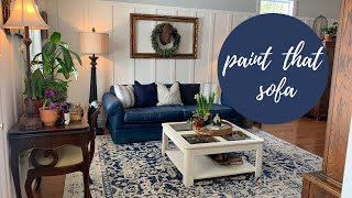 Paint that old sofa! | Sofa makeover | Chalk Paint Fabric