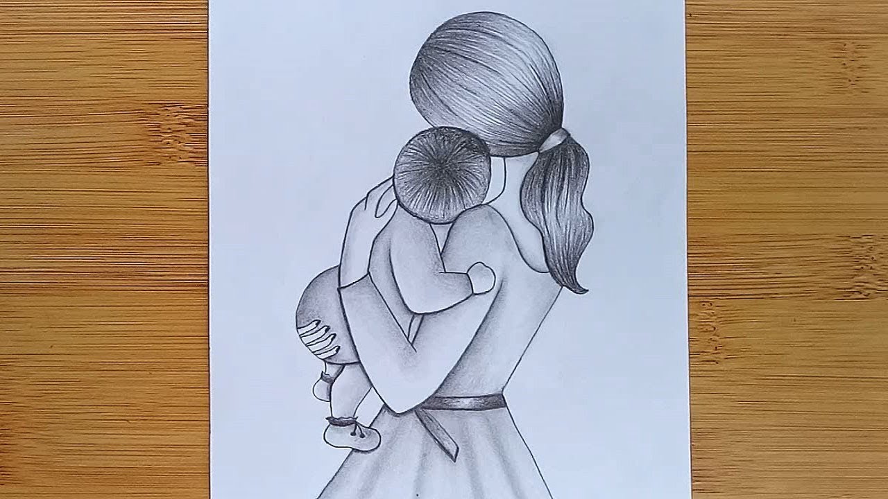 How to Draw Mother with Baby - Mother's Day Drawing - YouTube