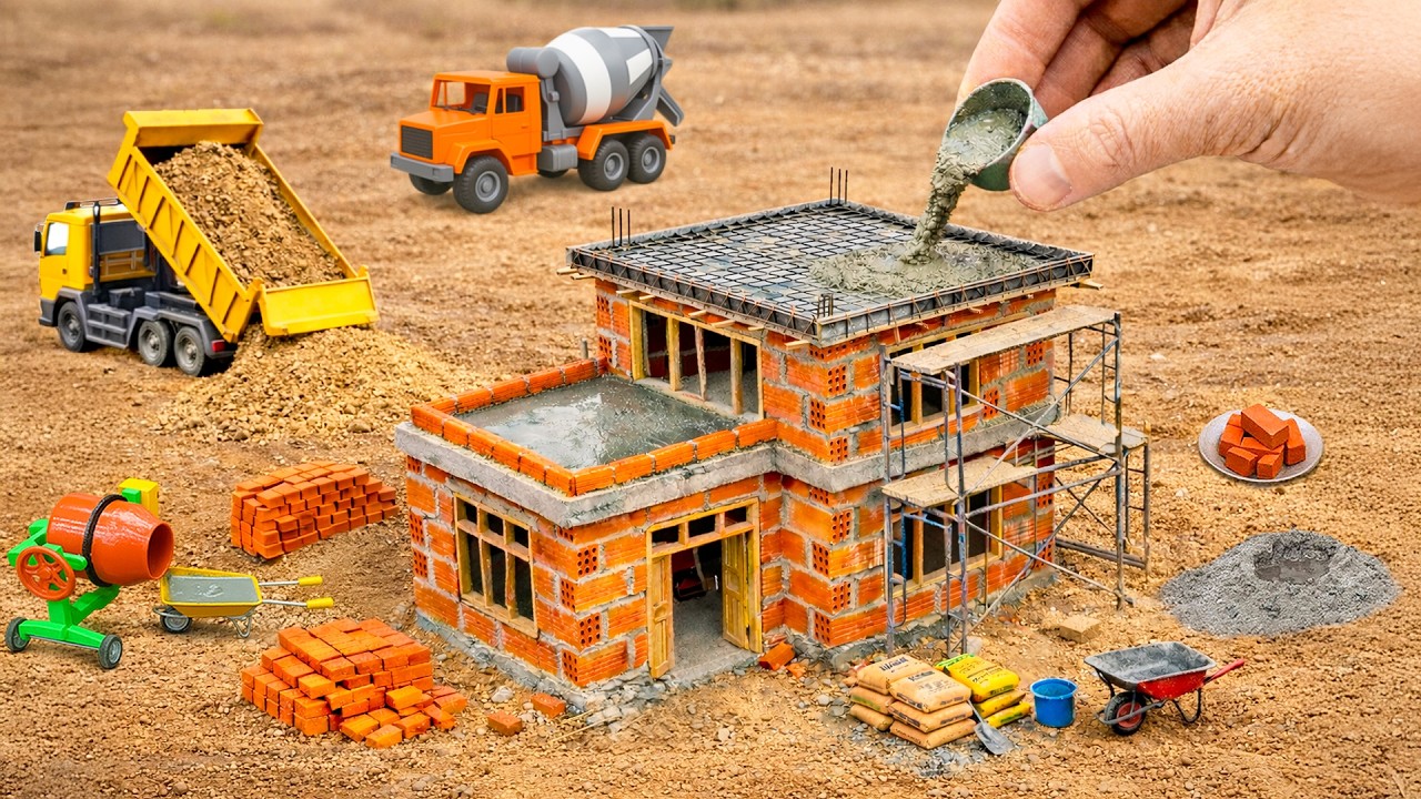 DIY Mini Brick & Concrete House – Strong Mini Construction Science ...