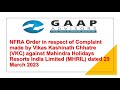 NFRA Order in respect of VKC vs MHRIL on Ind AS 108