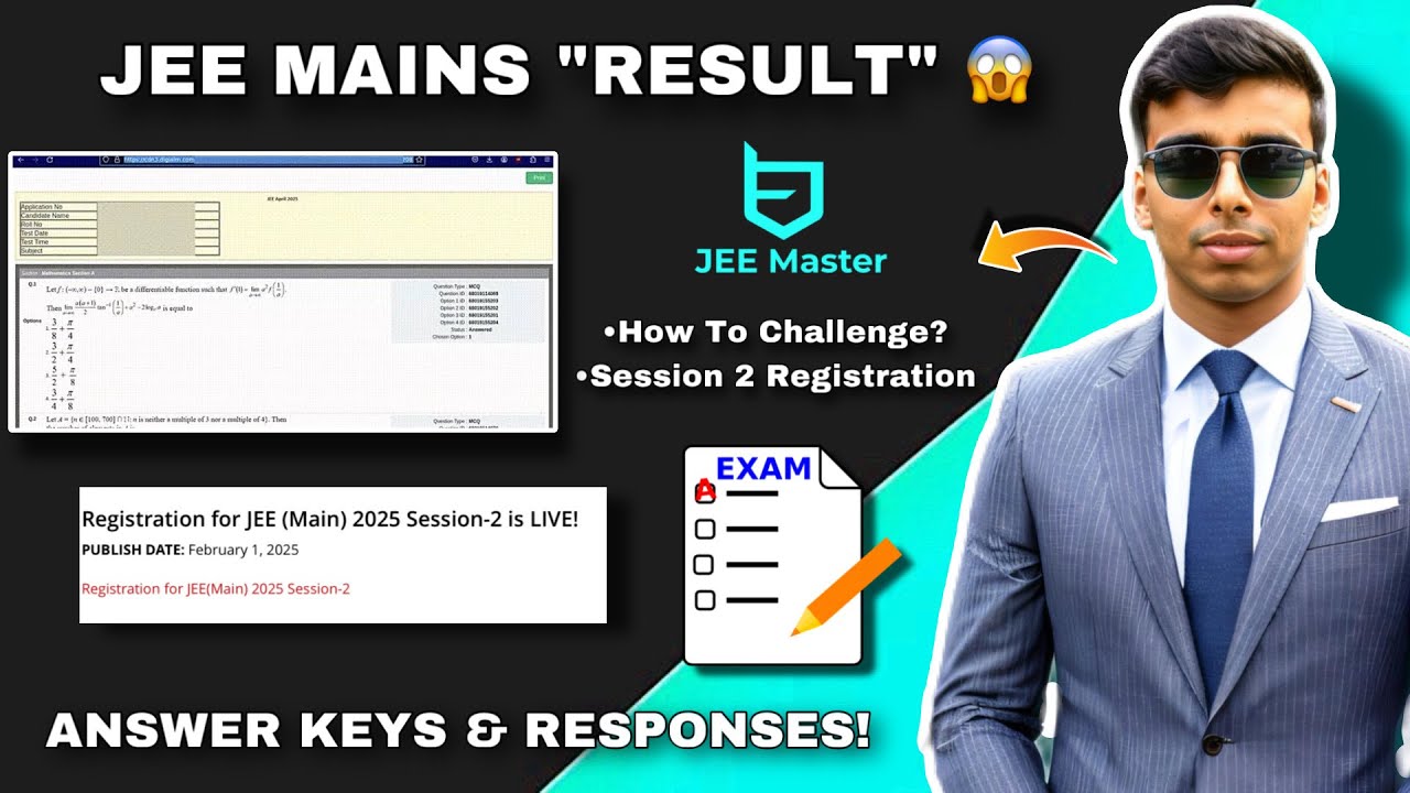JEE Mains Answer Key 2025 🤔🔥 Response Sheet Download 😱 JEE Mains 2025 ...