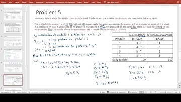 Modelamiento con variables binarias. Programación Lineal. 05/10/2023