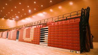 Hussey Seating USA's Retractable Seating Bleacher System in India (Automated 1000 seat system)