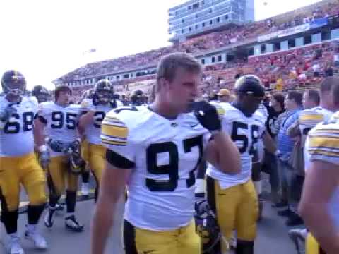 Right at the end of this video, which is Iowa leaving the Jack Trice Field, Iowa OL Bryan Bulaga says he's doing OK. I think you can actually hear it, too.