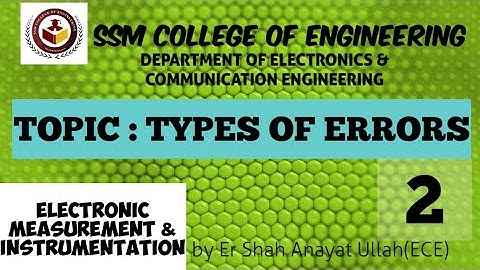 Basic Types of Errors (SSM College Of Engineering)