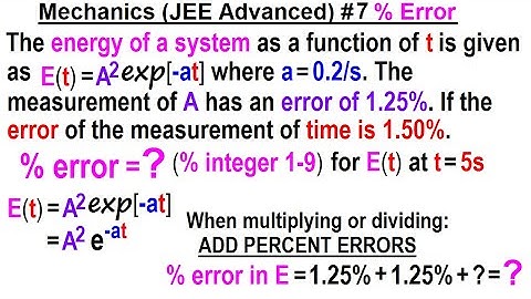 JEE Advanced Physics 2015 Paper 2  #8  (#7): Energy % Error