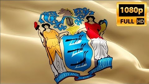 New Jersey flag USA State video waving in wind. United States Wildwood Flag background.New Jersey