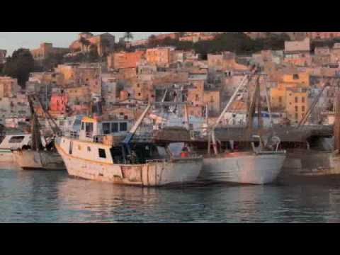 Sunset at the port of Sciacca