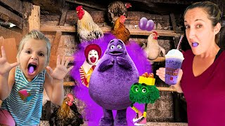 Don't drink the Grimace ShakeGrimace pooped purple EGGS in chicken coopRonald McDonald Help