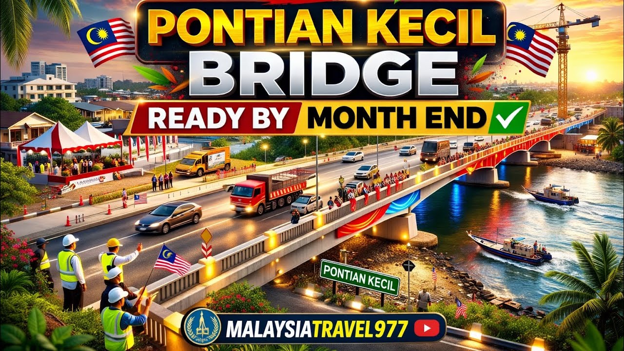 NEW PONTIAN KECIL BRIDGE READY BY MONTH END 🌉🇲🇾 | Infrastructure Update | Malaysiatravel977