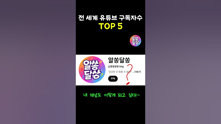 전 세계 유튜브 구독자 순위 TOP5