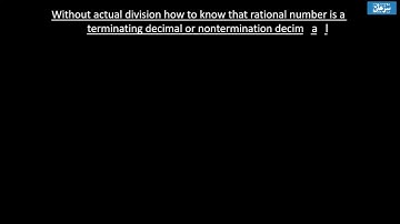 without actual division separate the terminating and nonterminating decimals - Maths7 Sindh Text