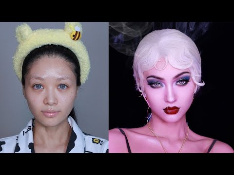 ENG）迪士尼小美人鱼海巫乌苏拉仿妆 打造精致暗黑系酷姐妆容 Little Mermaid Ursula Makeup Tutorial | April的草莓啊