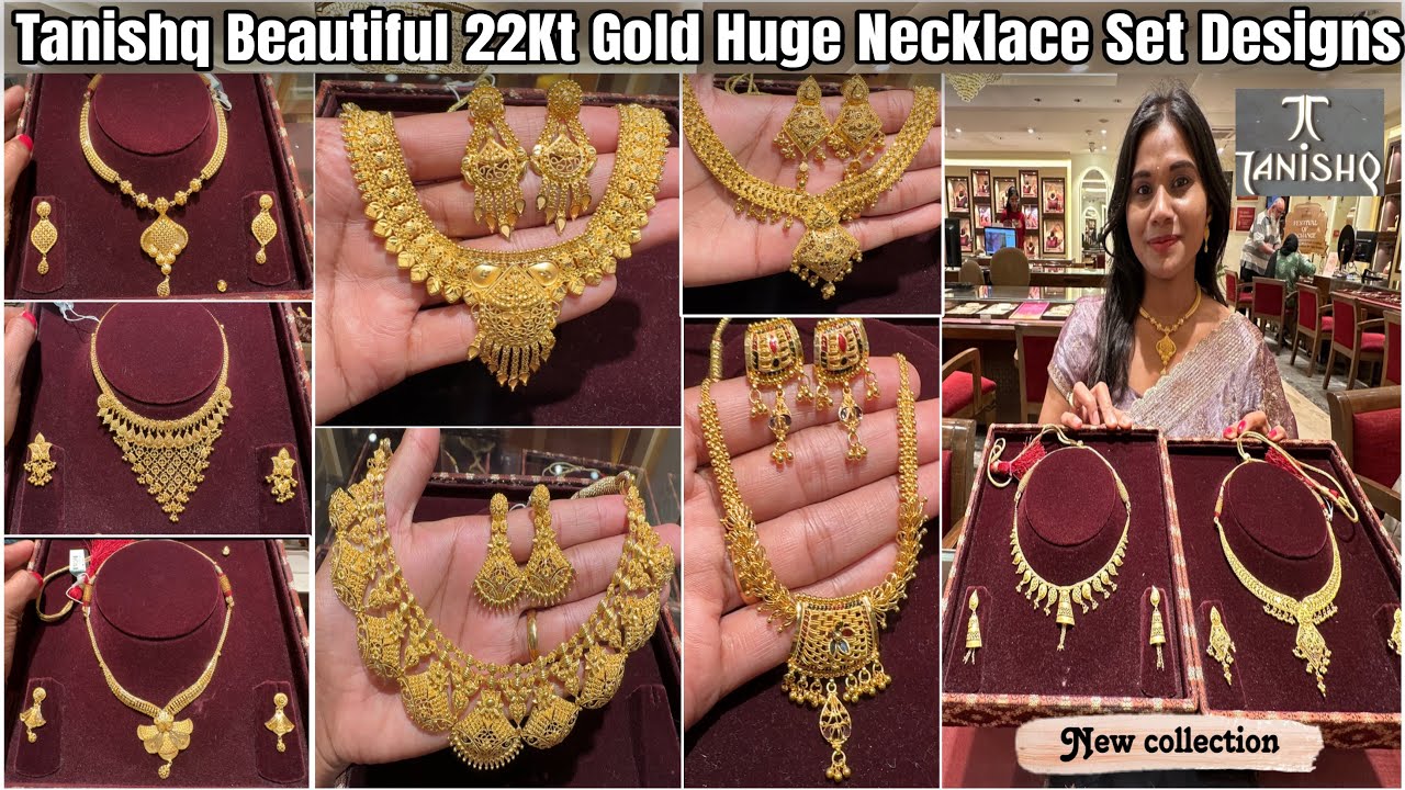 7Gm Set😍🪔Tanishq Huge Necklace Set Designs For Festive & Wedding Light Weight Gold Necklace Designs|