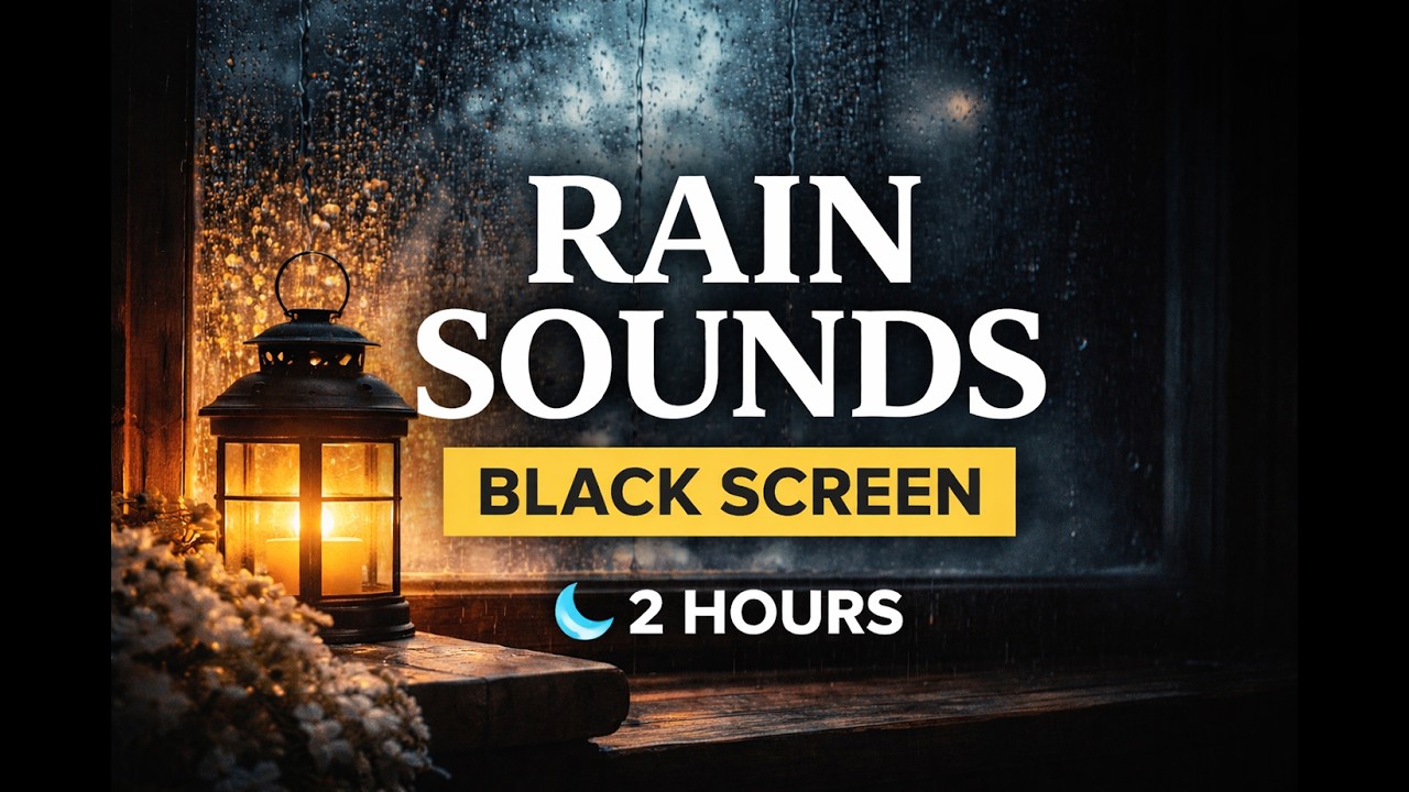 Black Screen Rain Sounds for Deep Sleep 🌧️ Fall Asleep Fast (2 Hours)