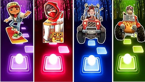 Subway surfers-vs-Temple run 2 Games-vs-Hill climb racingl-vs- Beach buggy racing-vs-Tiles Hop