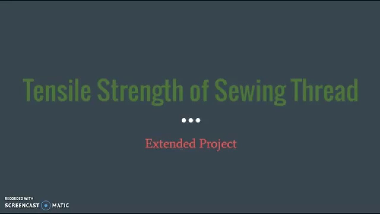 Tensile Strength of Sewing Thread YouTube