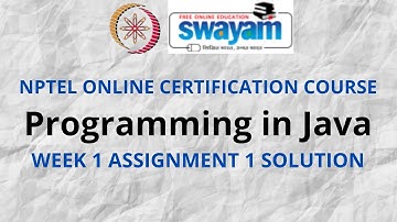 Programming in Java | NPTEL | Week 1 Assignment 1 Solution | July 2021