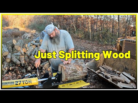 Just Splitting Firewood with the Champion 27 ton Log Splitter - YouTube